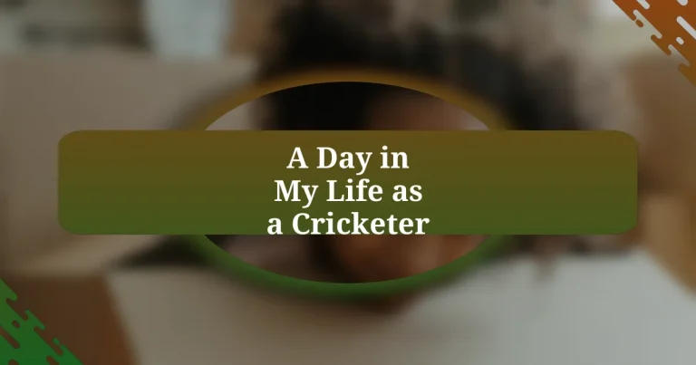 A Day in My Life as a Cricketer