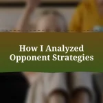 How I Analyzed Opponent Strategies