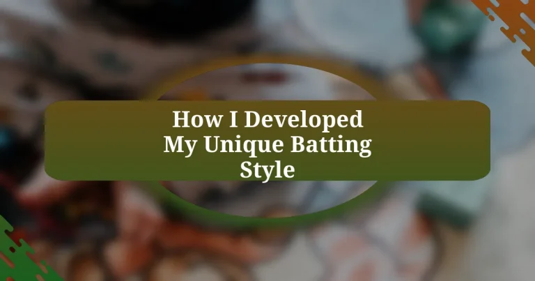 How I Developed My Unique Batting Style